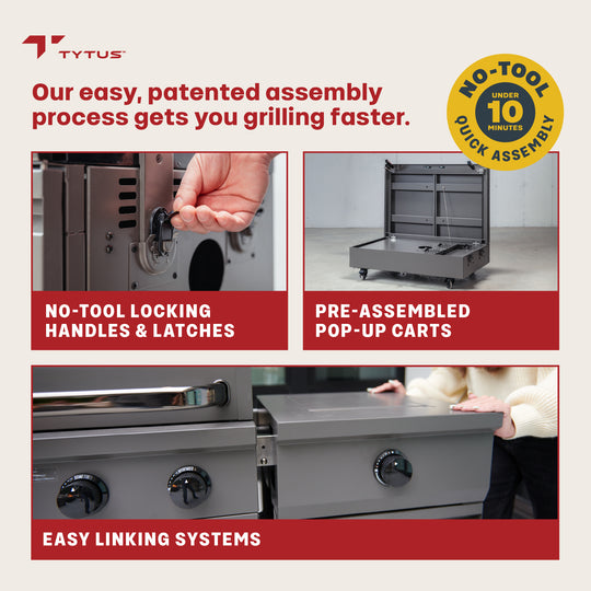 TYTUS Fresno 4-Burner Gas Grill Island with Side Burner and Ice Bucket in Gunmetal and Ash Stone