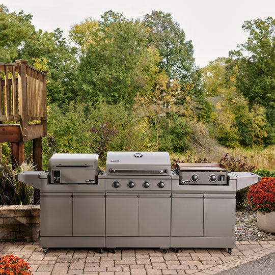 TYTUS Modular Trio with 4-Burner Gas Grill, Pellet Grill and 2-Burner Gas Griddle