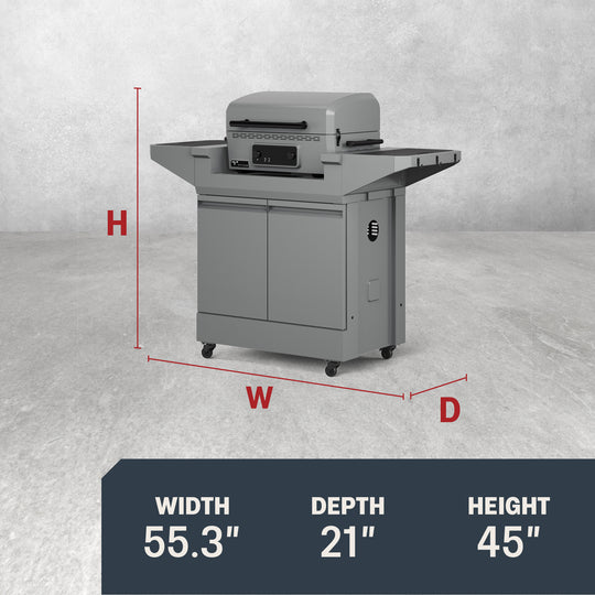TYTUS Emberwood Electric Tabletop Grill and Griddle with Grill and Prep Cart