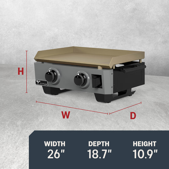 TYTUS Emberwood 2-Burner 22” Gas Tabletop Griddle