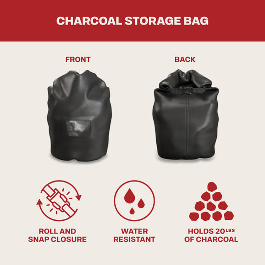 TYTUS Anaheim 21” Charcoal Kettle Grill and Cart with Storage Bag, Temperature Probes and Cover