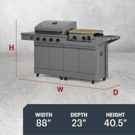 TYTUS Modular Duo with 4-Burner Gas Grill and 2-Burner Gas Griddle