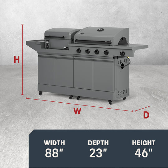 TYTUS Modular Duo with 4-Burner Gas Grill and Pellet Grill