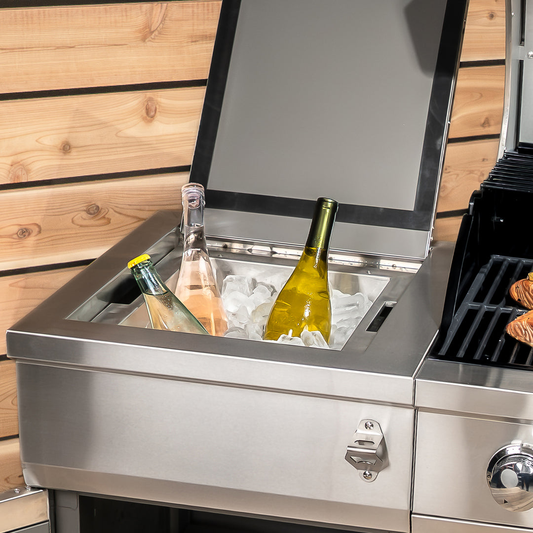 TYTUS Fresno 5-Burner LP/NG Convertible Grill in Stainless Steel + Ash Stone