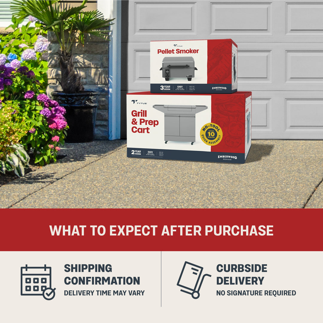 TYTUS Emberwood Tabletop Pellet Grill with Grill and Prep Cart