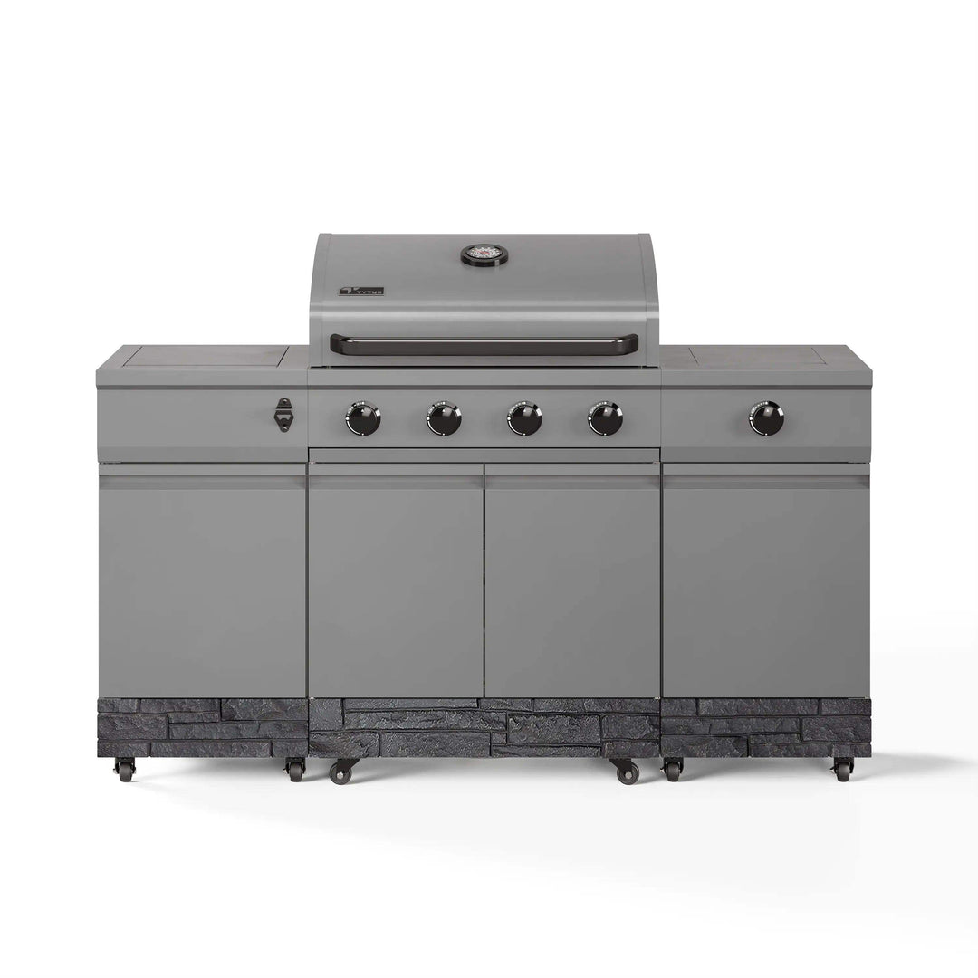Fresno 5-Burner LP/NG Convertible Grill in Gunmetal + Graphite Stone - TYTUS Grills