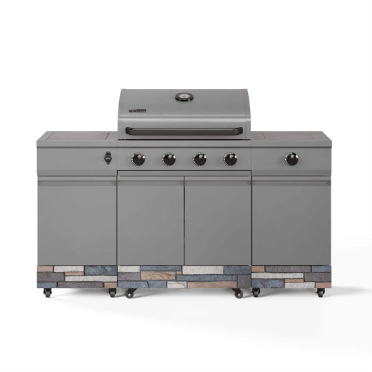 Fresno 5-Burner LP/NG Convertible Grill in Gunmetal + Ash Stone - TYTUS Grills
