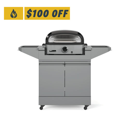 TYTUS Emberwood Pizza Oven with Grill and Prep Cart