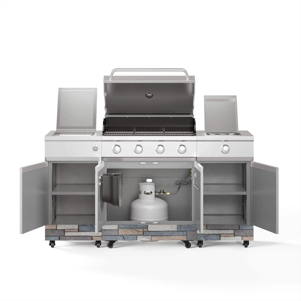 Fresno 5-Burner LP/NG Convertible Grill in Stainless Steel + Ash Stone - TYTUS Grills