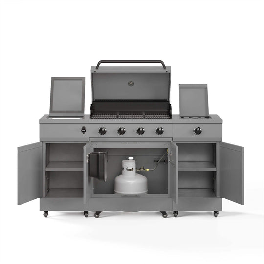 Fresno Series Gunmetal Gray Fresno 5-Burner LP/NG Convertible Grill in Gunmetal - TYTUS Grills