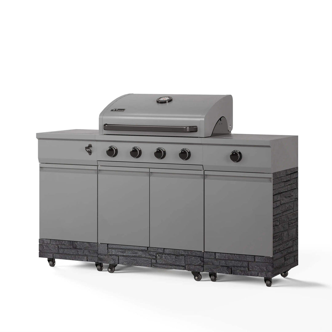 Fresno 5-Burner LP/NG Convertible Grill in Gunmetal + Graphite Stone - TYTUS Grills