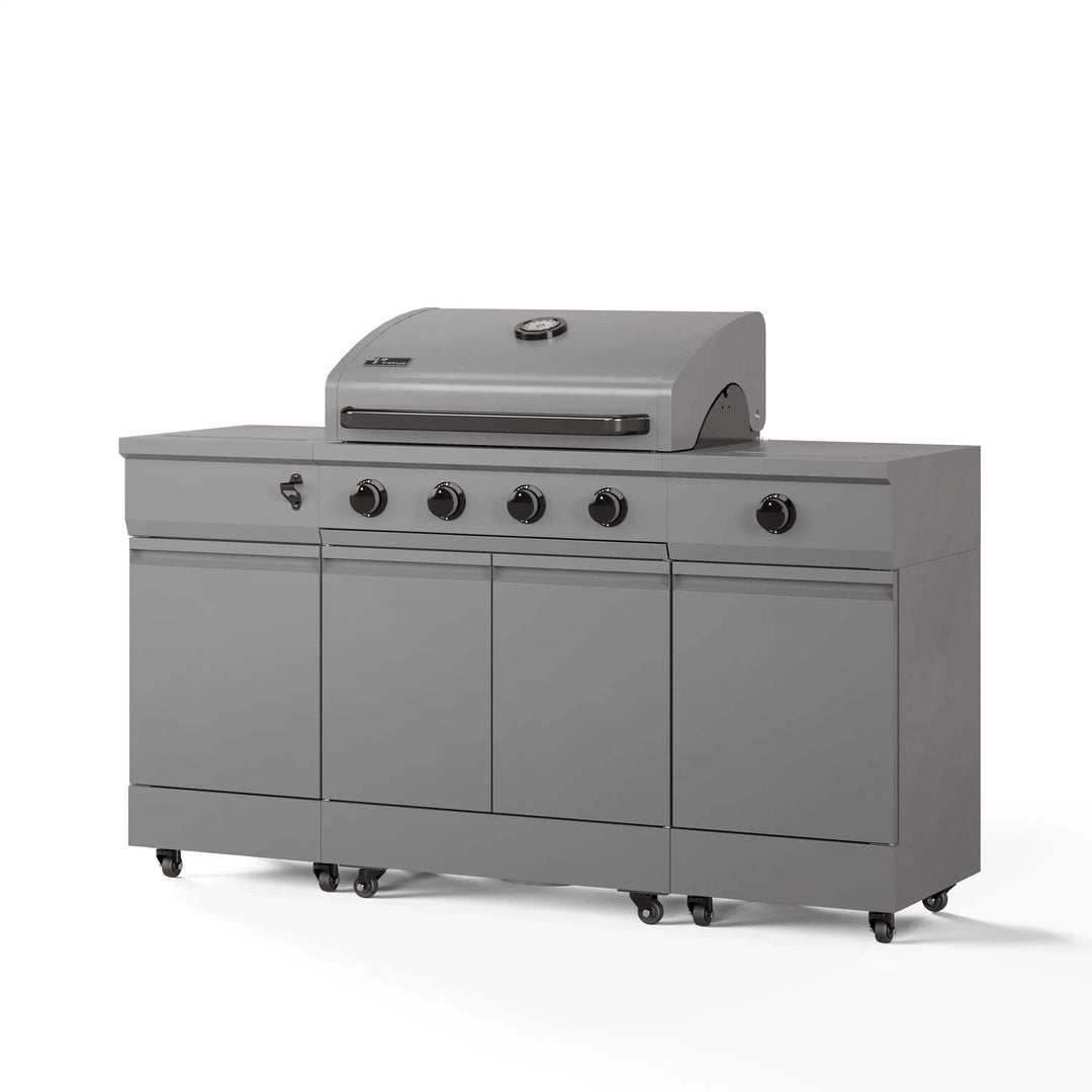 Fresno Series Gunmetal Gray Fresno 5-Burner LP/NG Convertible Grill in Gunmetal - TYTUS Grills