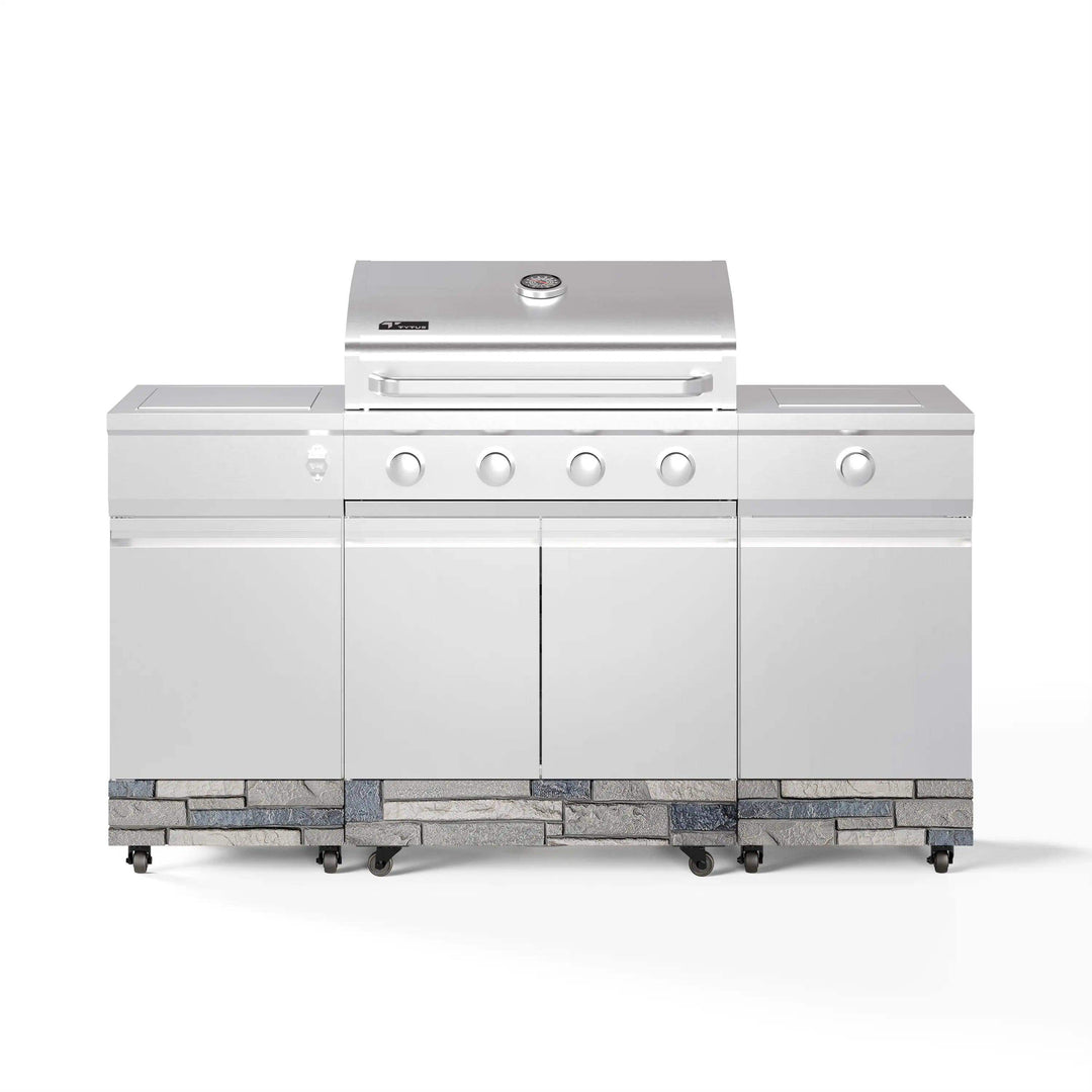 Fresno 5-Burner LP/NG Convertible Grill in Stainless Steel + Shadow Stone - TYTUS Grills