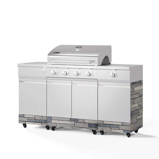 Fresno 5-Burner LP/NG Convertible Grill in Stainless Steel + Shadow Stone - TYTUS Grills