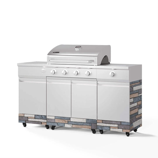 Fresno 5-Burner LP/NG Convertible Grill in Stainless Steel + Ash Stone - TYTUS Grills