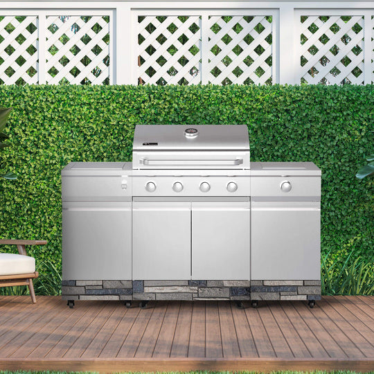 Fresno 5-Burner LP/NG Convertible Grill in Stainless Steel + Shadow Stone - TYTUS Grills