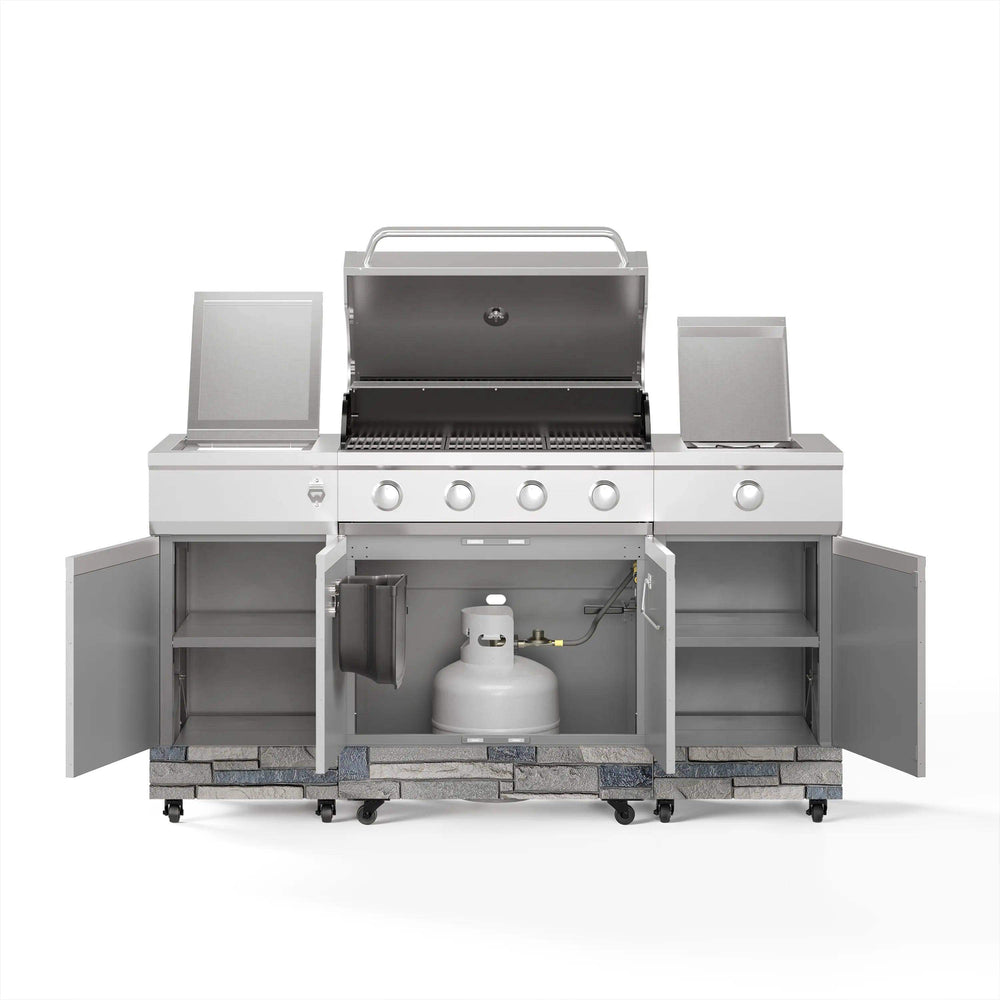 Fresno 5-Burner LP/NG Convertible Grill in Stainless Steel + Shadow Stone - TYTUS Grills
