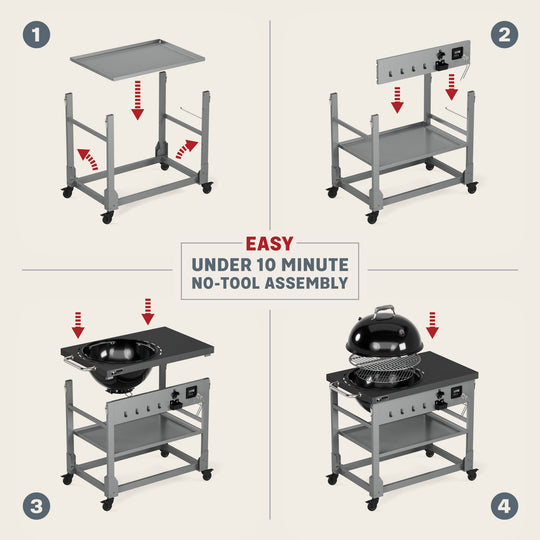 TYTUS Grill Cart Assembly: Easy Under 10 Minute No-Tool Assembly, Step-by-Step Guide, Quick-Assembly Grills