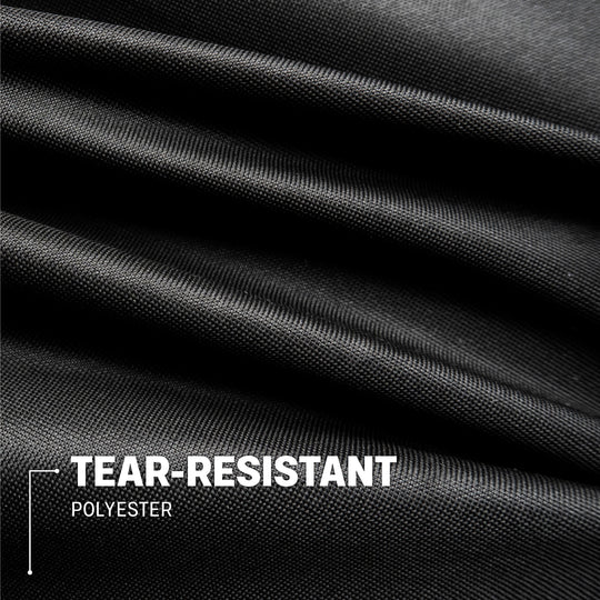 Close-up of a TYTUS grill cover showing the tear-resistant polyester material.
