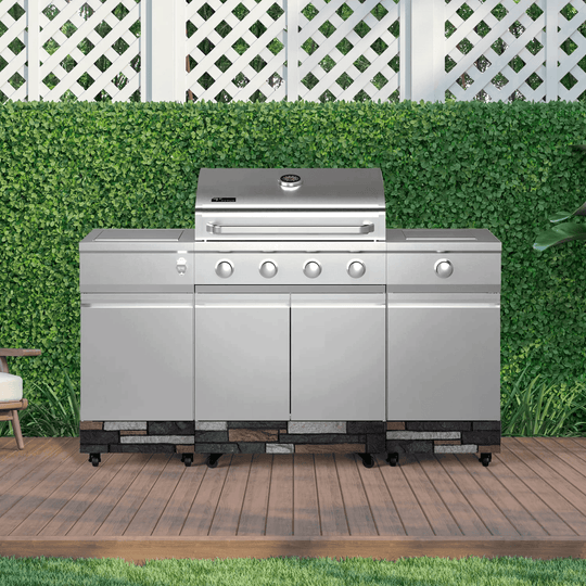 Fresno 5-Burner LP/NG Convertible Grill in Stainless Steel + Ash Stone - TYTUS Grills