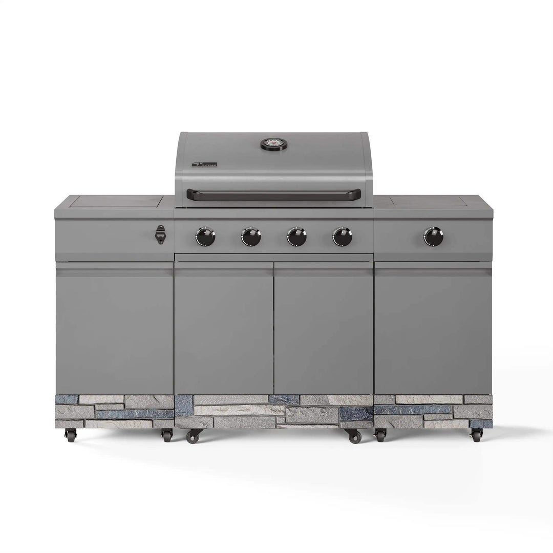 Fresno 5-Burner LP/NG Convertible Grill in Gunmetal + Shadow Stone - TYTUS Grills