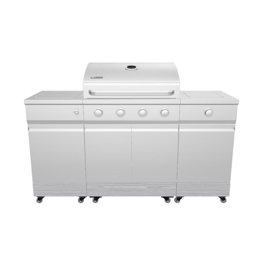 TYTUS Fresno 5-Burner LP/NG Convertible Grill in Stainless Steel + Carbon Wood