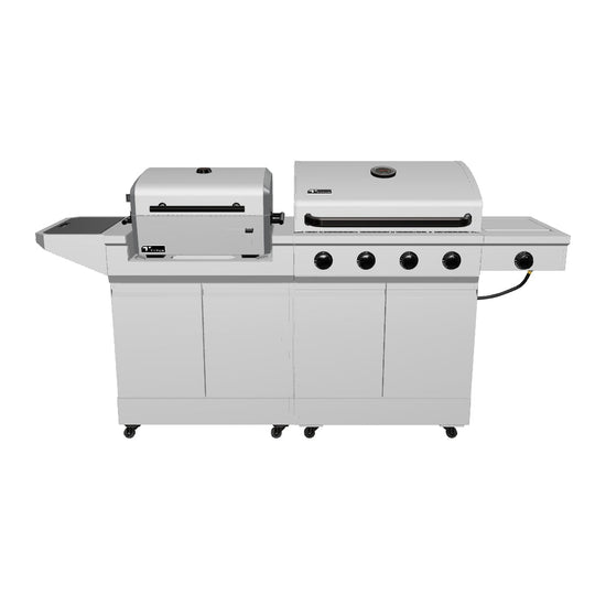 TYTUS Modular Duo with 4-Burner Gas Grill and Charcoal Grill