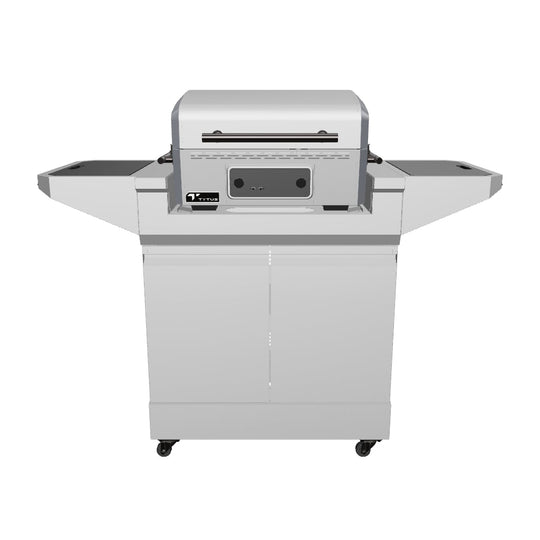 TYTUS Emberwood Electric Tabletop Grill and Griddle with Grill and Prep Cart