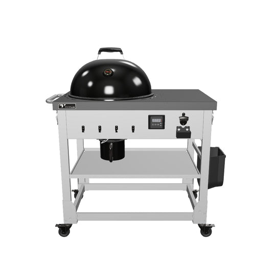 TYTUS Anaheim 21” Charcoal Kettle Grill and Cart with Storage Bag, Temperature Probes and Cover