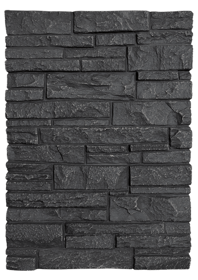 Onyx Black Island + Graphite Faux Stone Panels